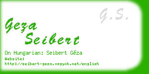 geza seibert business card