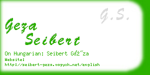 geza seibert business card